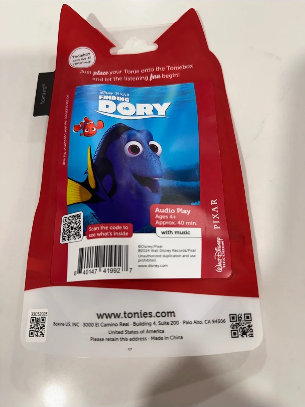 Tonies Finding Dory Audio Character - Blue Yellow